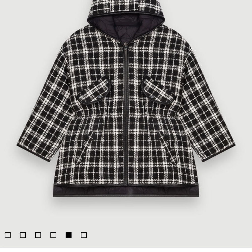 MAJE tweed reversible jacket with hoodie size 1